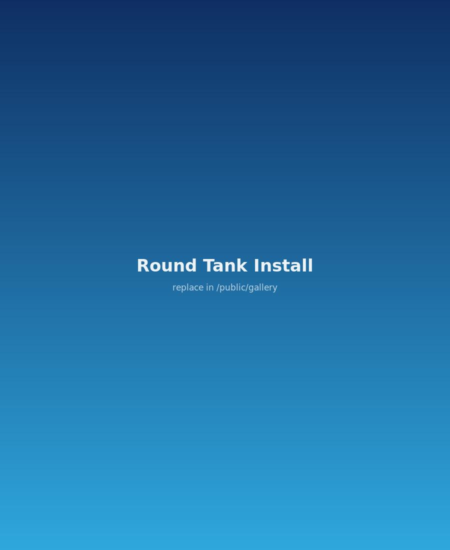 Round poly rainwater tank installation